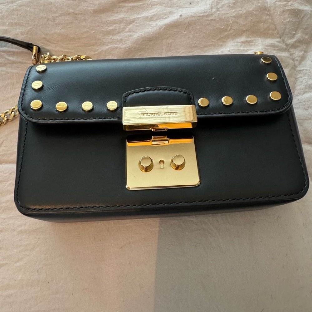 Michael Kors Black and Gold Women's Bag crossbody